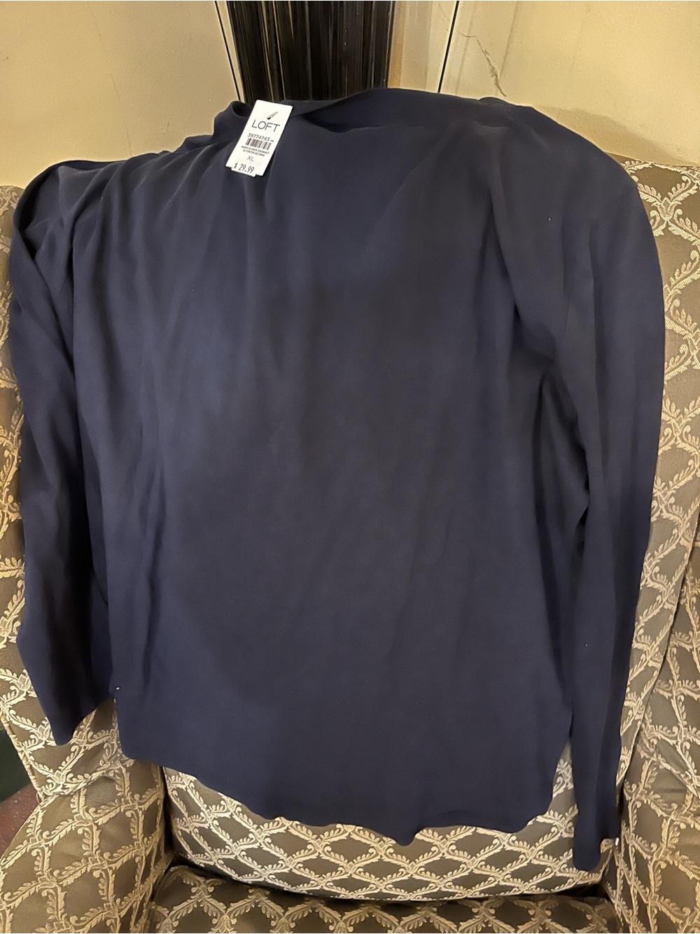 LOFT Navy Classic Crewneck Top - Picture 2 of 8